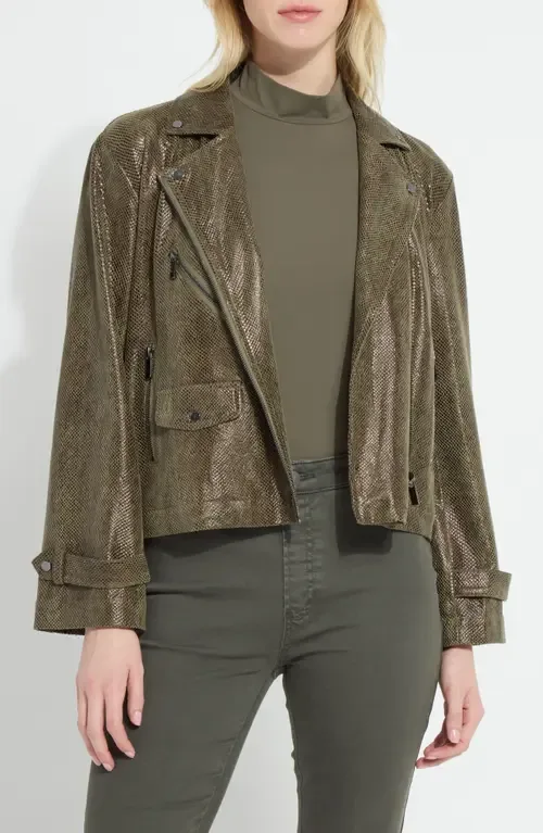 Emory Faux Leather Moto Jacket by Lysse