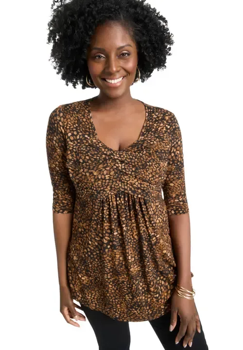 Stretch Knit Pleated Tunic by Jessica London