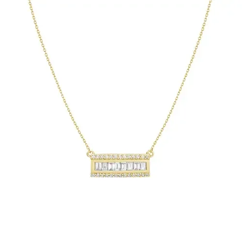 Baguette Bar Necklace by Mazin Jewels