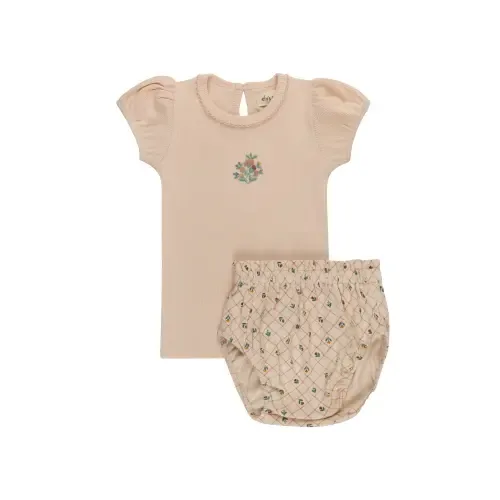 Floral Embroidered Collection Tshirt and Bloomer Set by Ely's & Co.