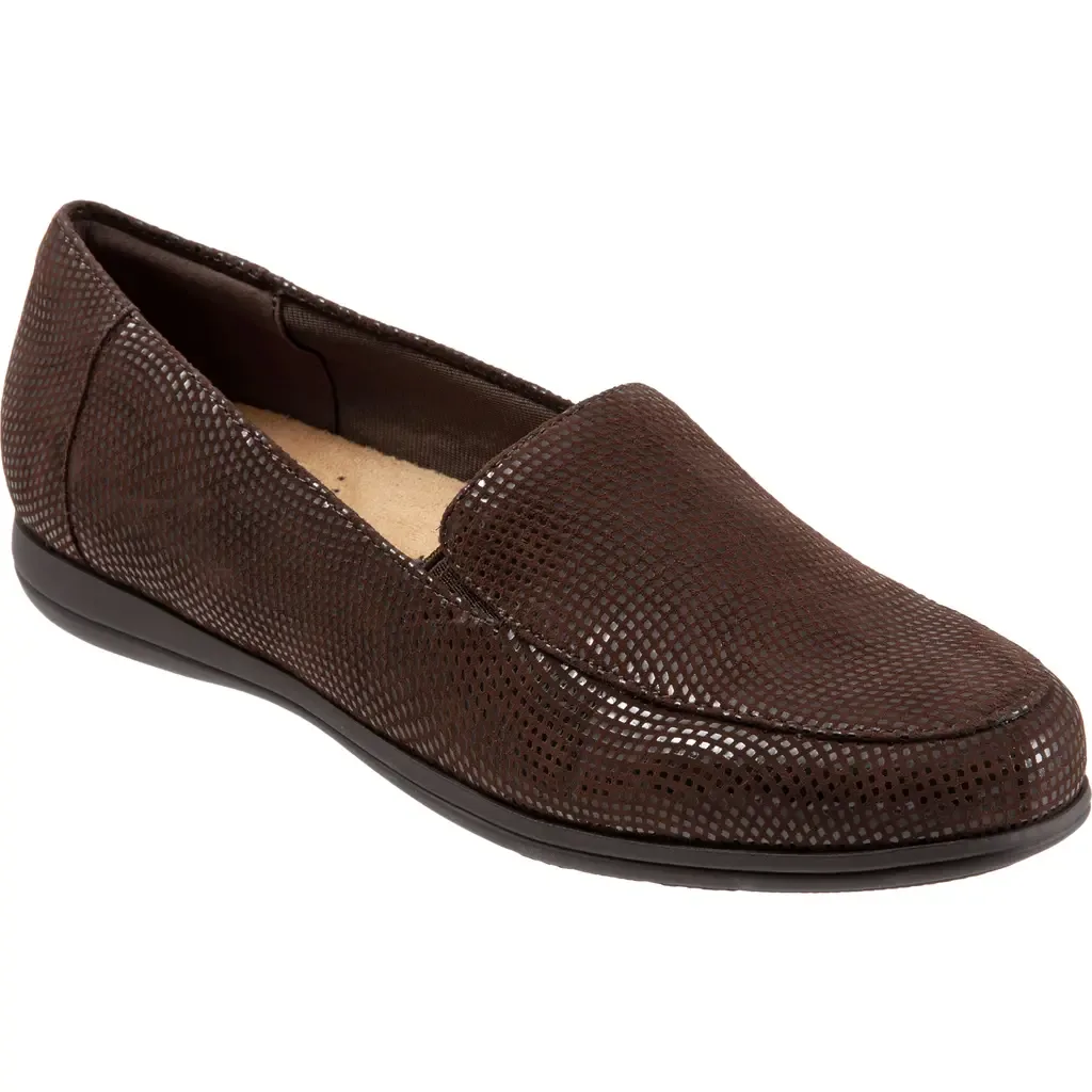 Deanna Flat in Dark Brown Leather by Trotters