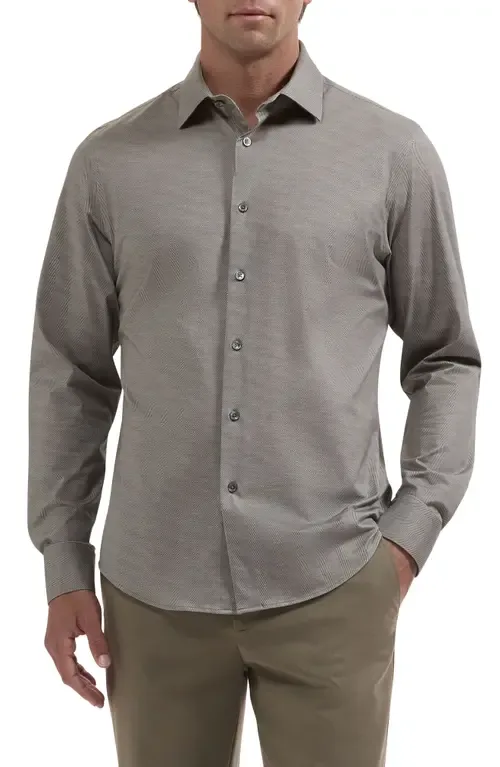James OoohCotton Performance Long Sleeve Shirt by Bugatchi