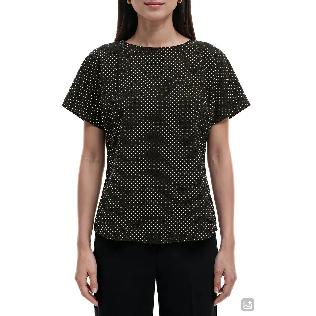 Polka Dot Short Sleeve Top by Anne Klein