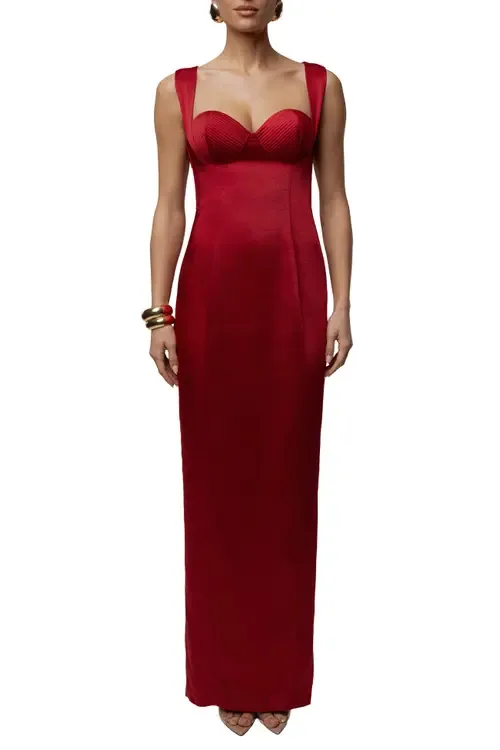 Amour Satin Maxi Dress by JLUXLABEL