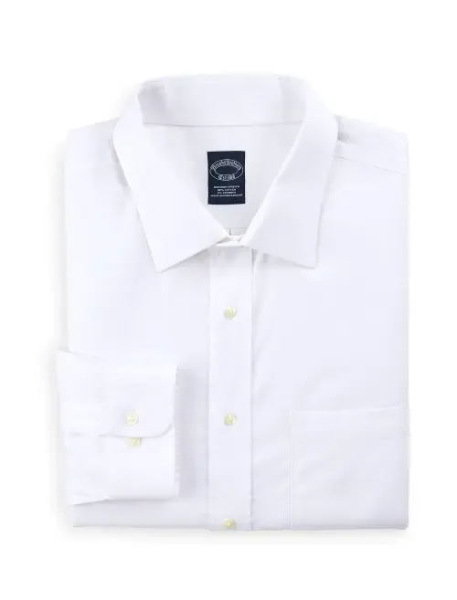 Non-Iron Pinpoint Stretch Dress Shirt by Brooks Brothers
