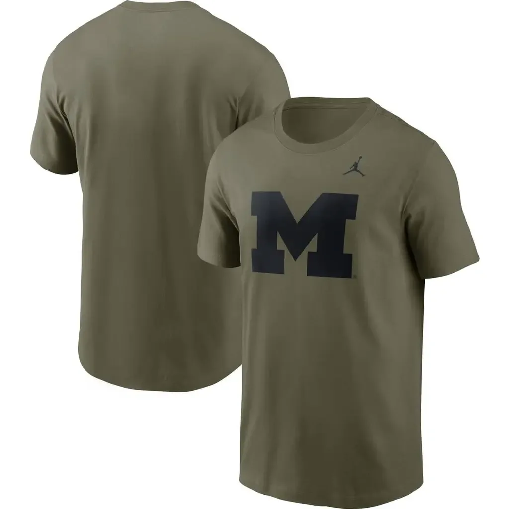 Jordan Brand Olive Michigan Wolverines Primetime Logo Dri-FIT T-Shirt