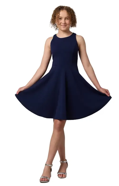 Textured Racerback Dress in Longer Length - Steel by Un Deux Trois