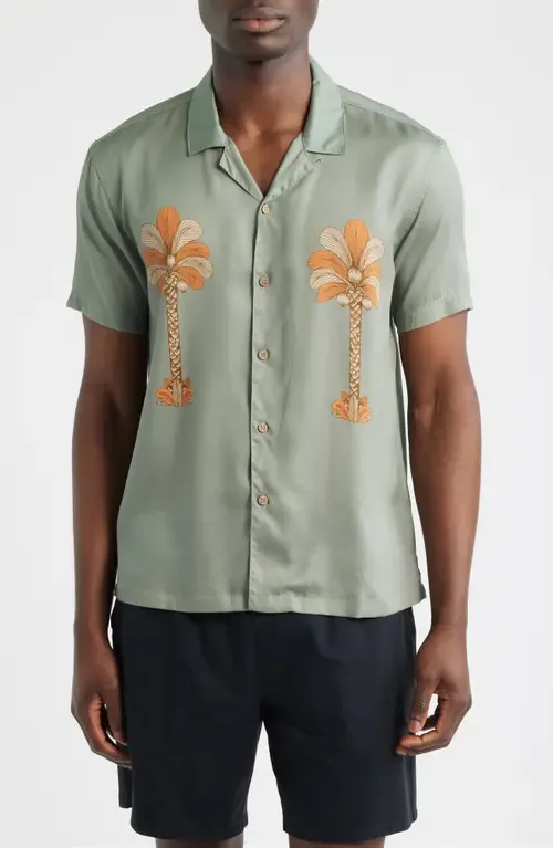 Oasis Palms Print Camp Shirt by Boardies