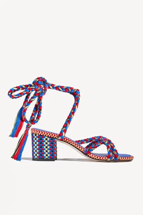 Isabela Strappy Cotton Sandals by Amambaih
