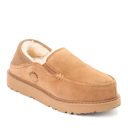 Fireside Suede Sport Knit Loafer Slippers by Dearfoams