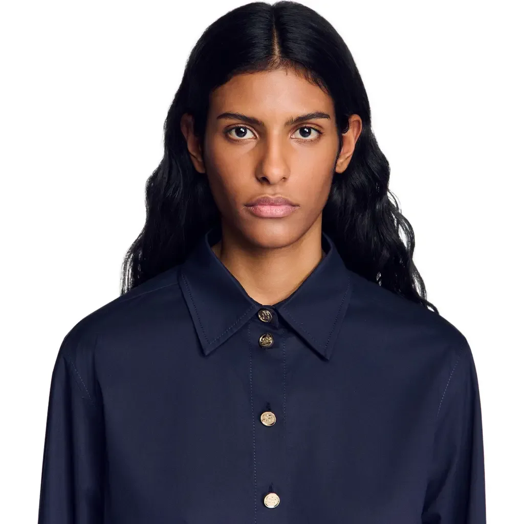 Cotton Shirt with Wide Cuffs by SANDRO