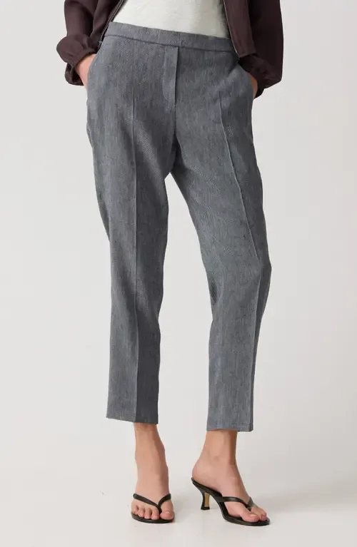 Treeca Linen Blend Pull-On Crop Pants by Theory