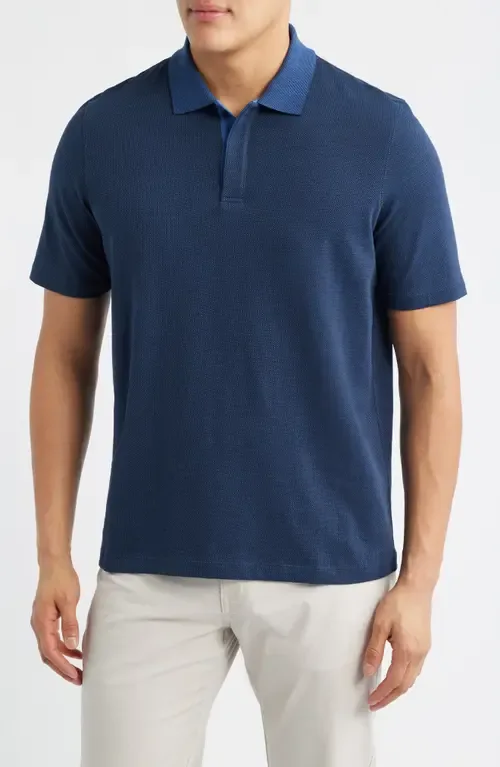Tonal Bird's Eye Knit Polo by Johnston & Murphy