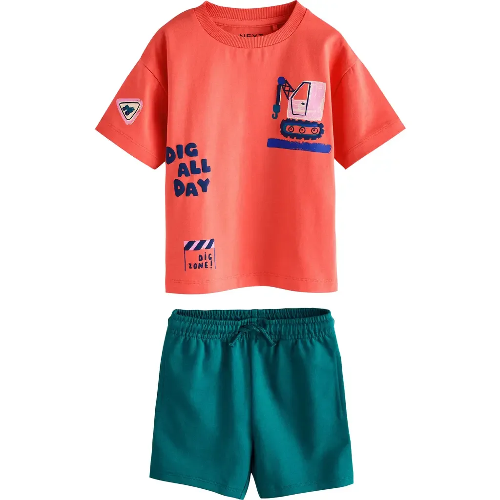 Dig All Day Graphic T-Shirt & Drawstring Shorts Set by NEXT