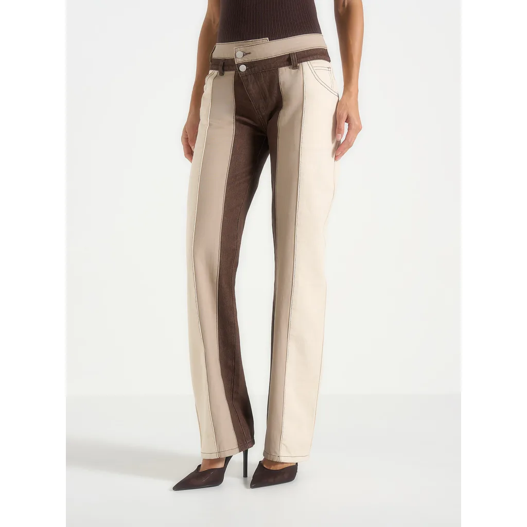 Jacinda Colour Block Straight Leg Jeans by Manière De Voir