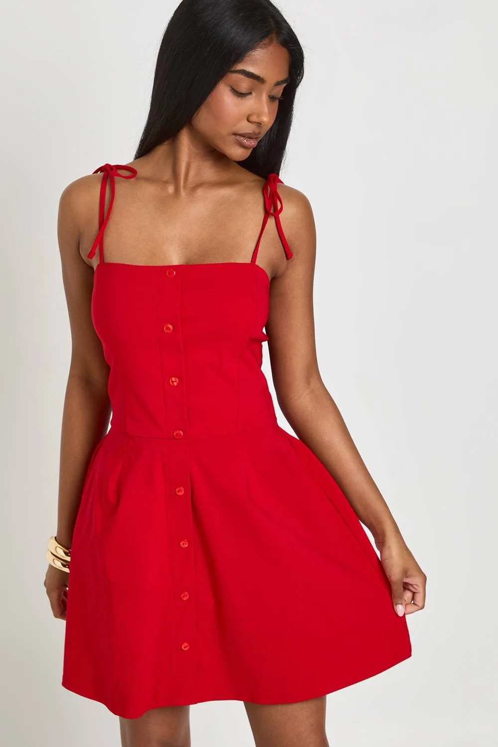 Bengaline Button Through Cami Dress by boohoo