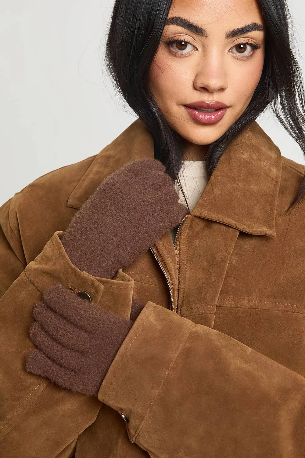 Fluffy Knitted Gloves by boohoo