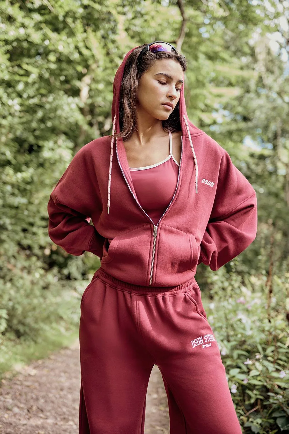 Sport Zip Through Oversized Hoodie by DSGN Studio