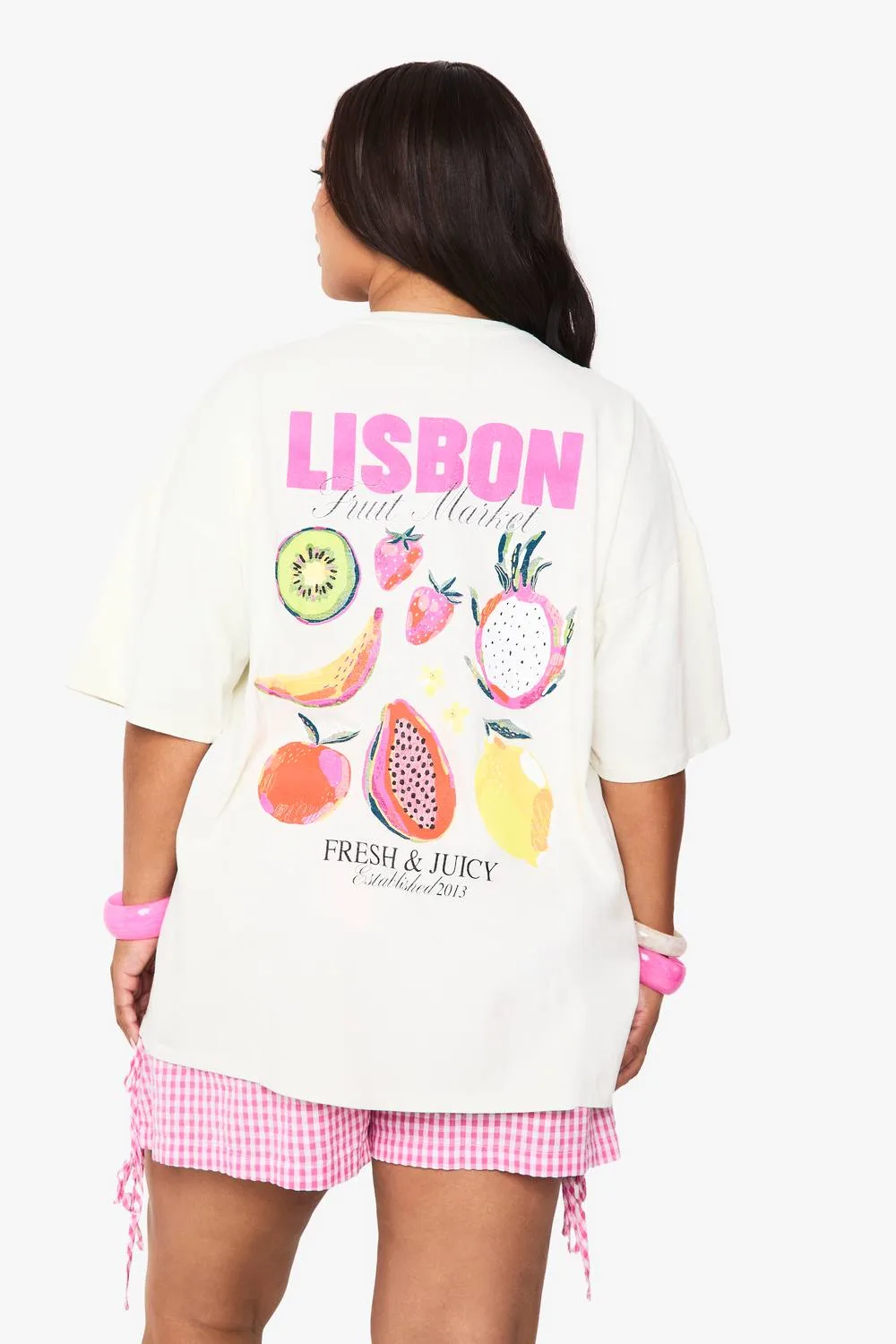 Lisbon Fruit Oversized T-Shirt by boohoo