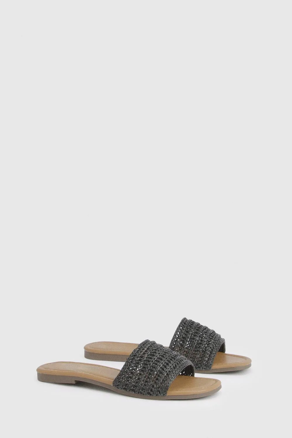 Crochet Square Toe Sliders by boohoo