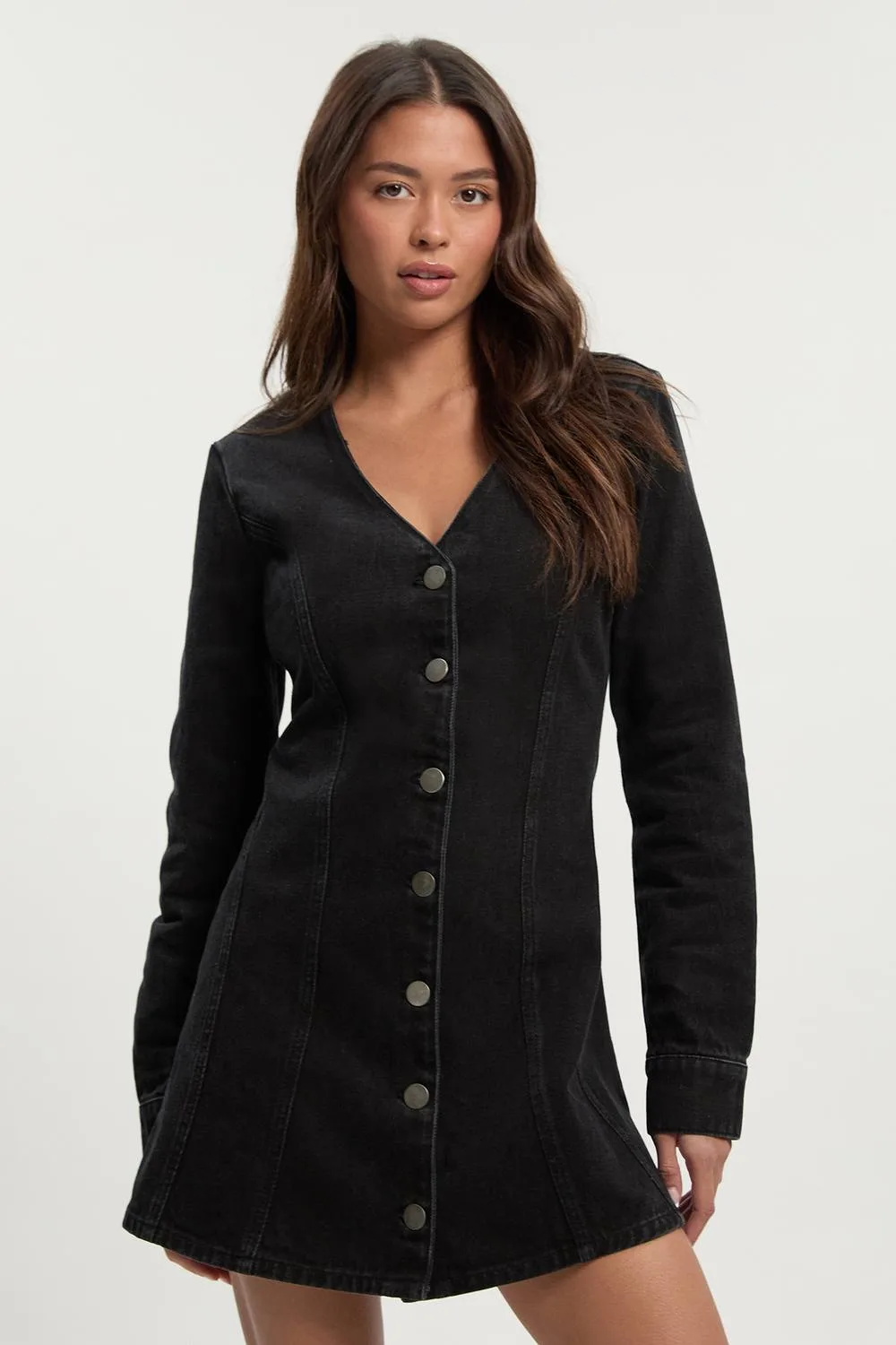 Flare Long Sleeve Mini Dress