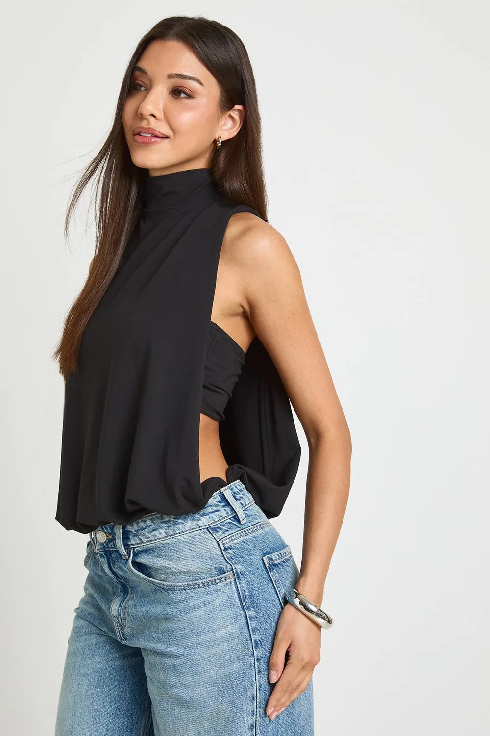 Cut Out High Neck Bodysuit by boohoo