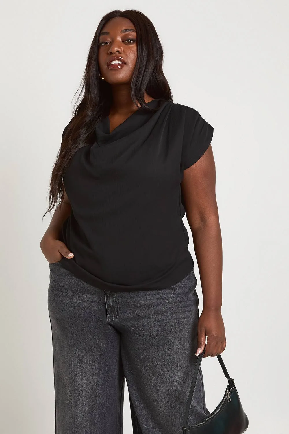 Chiffon High Cowl Neck Top by boohoo