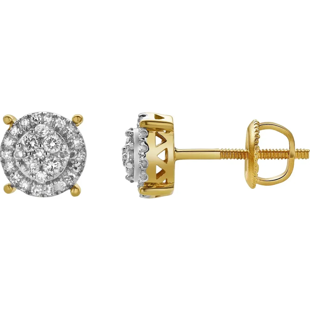 Oralith 10K Yellow Gold Cluster Diamond Earrings - 0.24 Cts by LuvMyJewelry