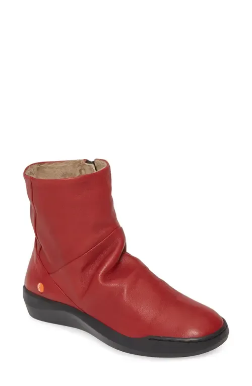 Bler Bootie in Red Leather by Softinos by Fly London
