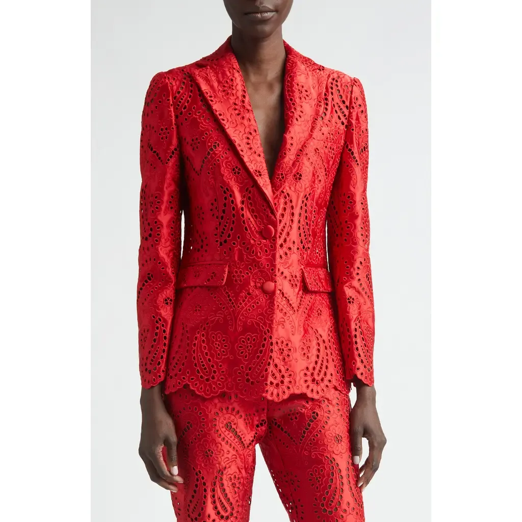 Paisley Eyelet Duchess Satin Blazer by Etro
