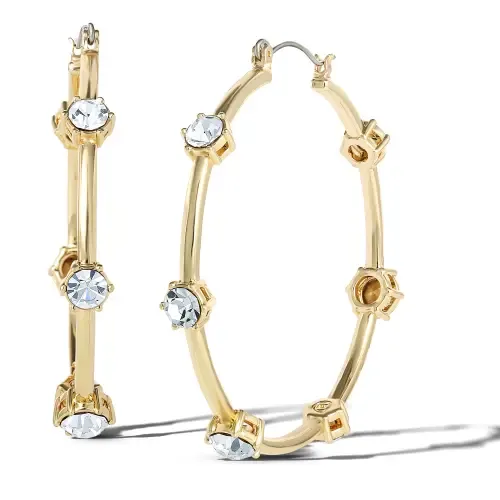 Drop and Hoop Earrings with Crystal Embellishments by Jessica Simpson