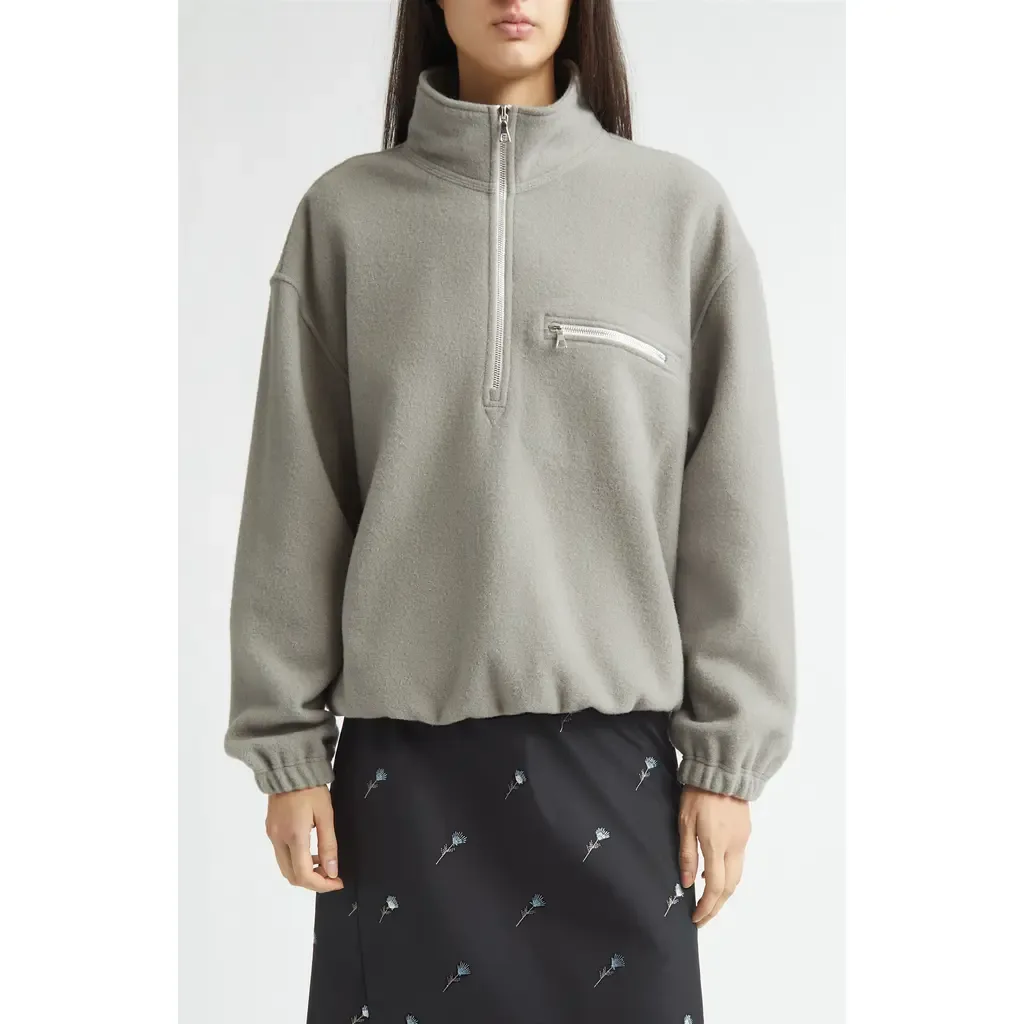 Wool Fleece Half Zip Sweatshirt by RIER