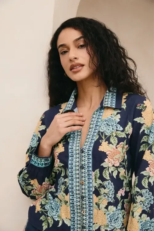 Amani Navy Shirt by RAISHMA