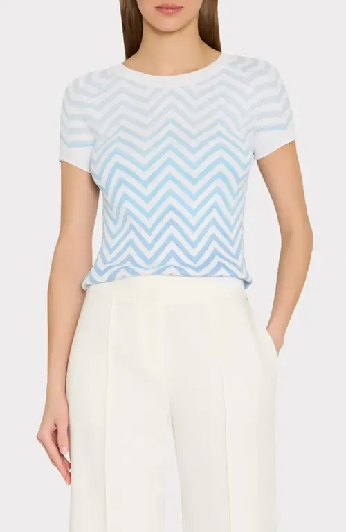 Kaira Metallic Stripe Sweater by Milly