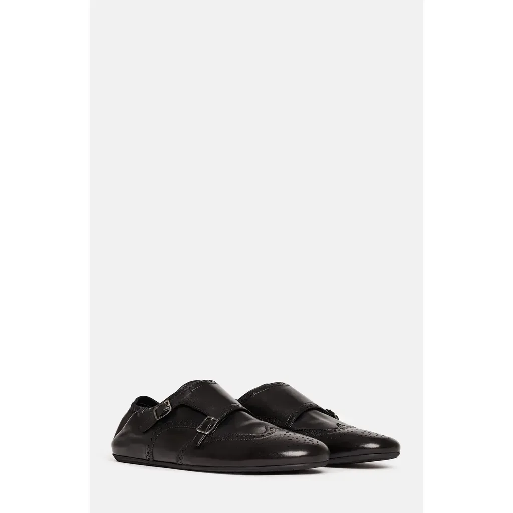 Johnny Monk Strap Shoes in Black - Calf by SCAROSSO