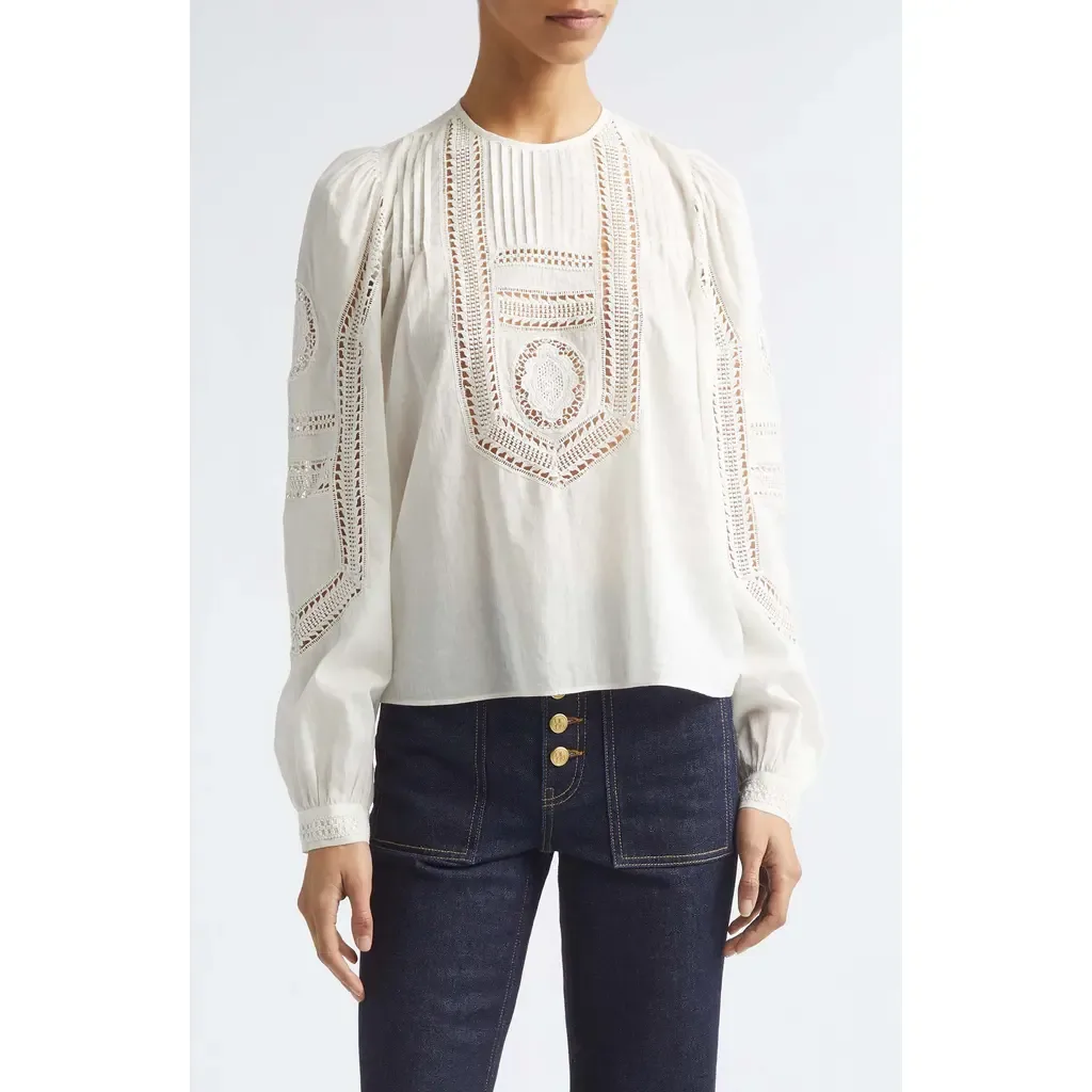 Marlowe Long Sleeve Cotton Top by Ulla Johnson