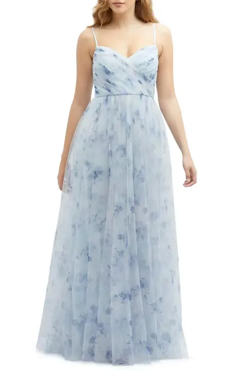 Floral A-Line Chiffon Gown