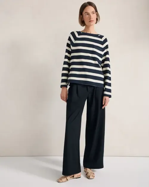 Double Knit Pleated Wide Leg Trousers by Haven Well Within