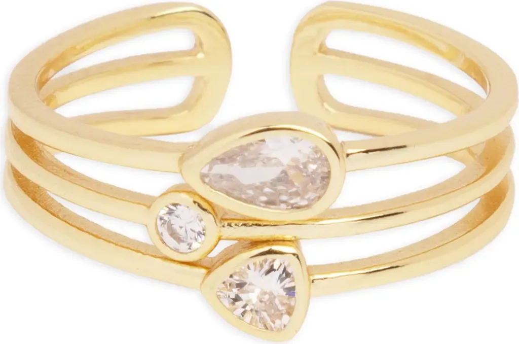 Cubic Zirconia Multirow Ring