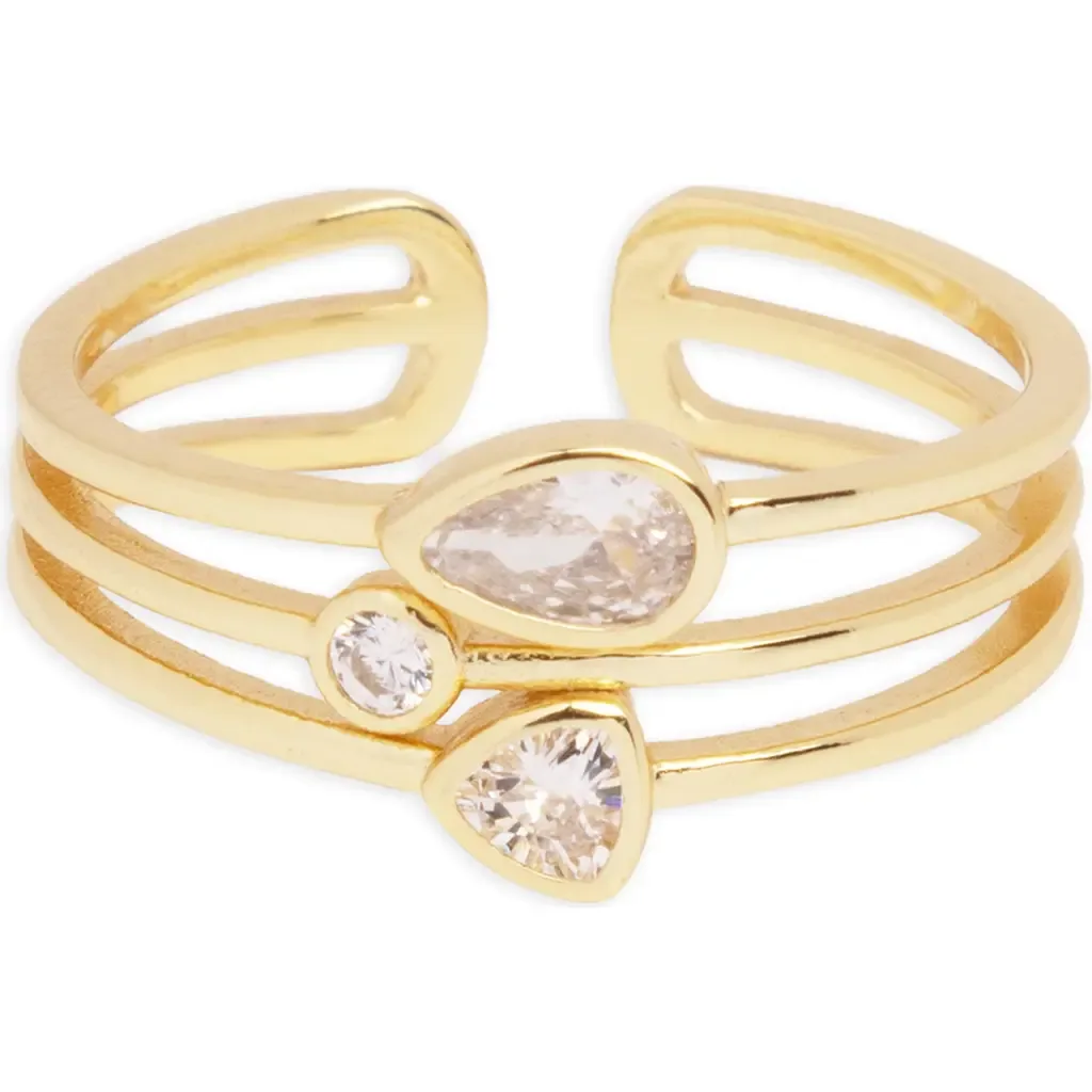 Cubic Zirconia Multirow Ring by Argento Vivo Sterling Silver