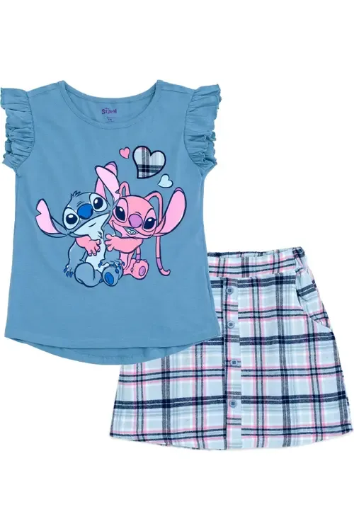 Lilo & Stitch 2-Piece T-Shirt and Plaid Skirt Set by Disney