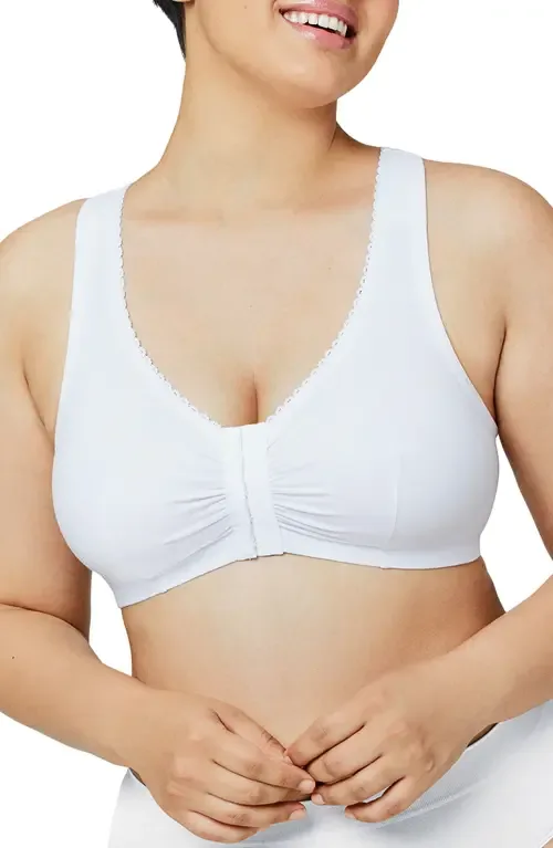 Front Close Cotton Blend T-Back Comfort Bra by Glamorise