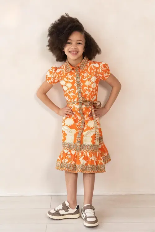 Rosey Orange Dress by Raishma Kids