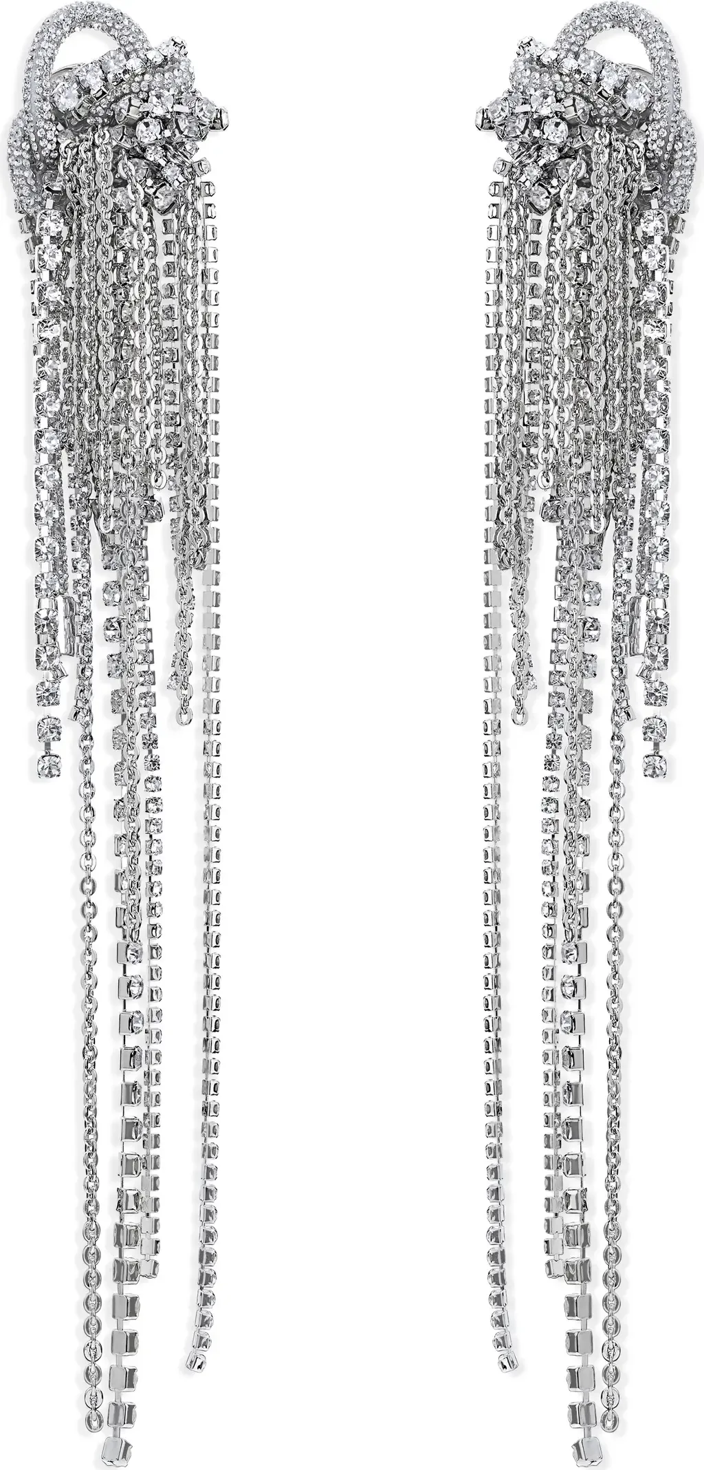 Long Messy Chain Drop Earrings