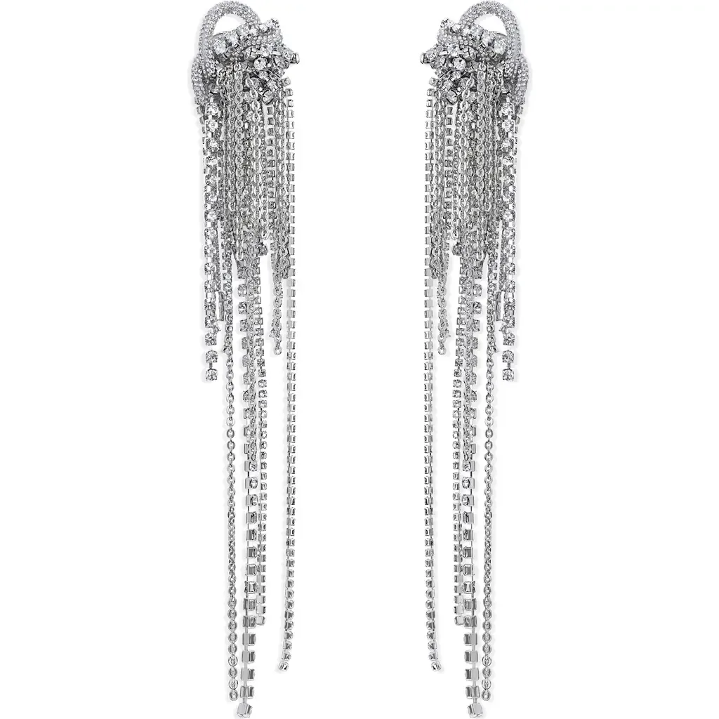 Long Messy Chain Drop Earrings by Area