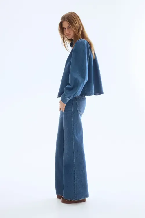 Puff-Sleeved Twill Jacket by H&M