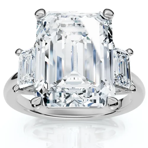 Certified 6 3/4Ct Rachel Emerald Cut Diamond Engagement Ring 14k Gold by Bliss Diamond