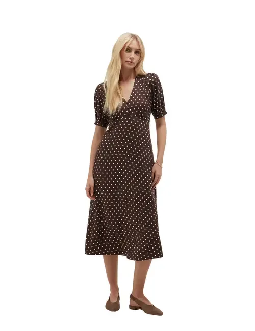 Freya Polka Dot Silk Midi Dress by HOBBS LONDON