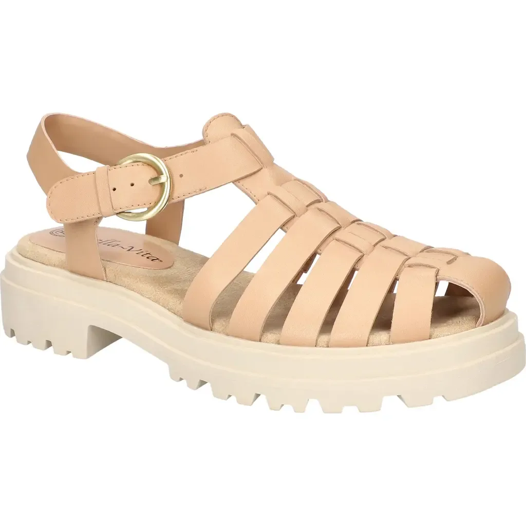 Sinclaire Fisherman Sandal in Natural Leather by Bella Vita