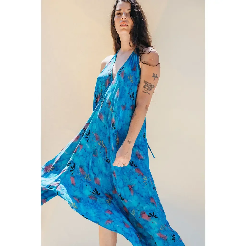 Classic Silk Dress Sage by Sun Child